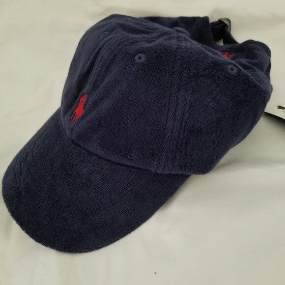 NEW Polo Ralph Lauren Navy Velour Baseball Cap OS - Picture 1 of 4